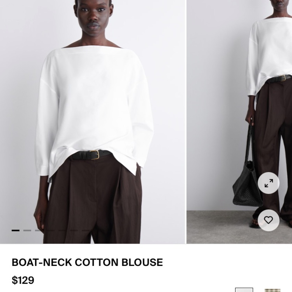 COS boat neck 3/4 sleeve long top